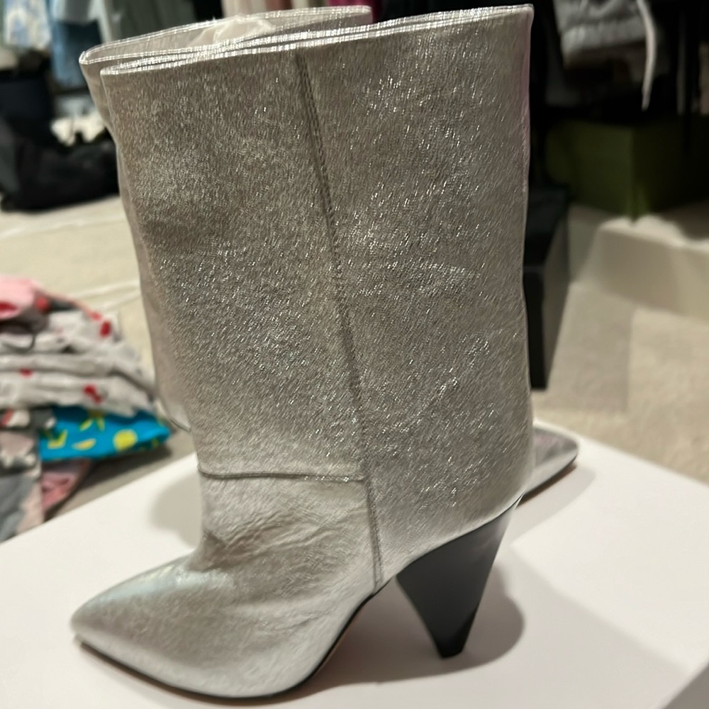 NWT silver metallic boots Isabelle Marant